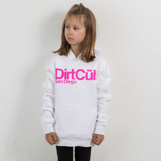 DirtCult White Pink Kids Hoodie 