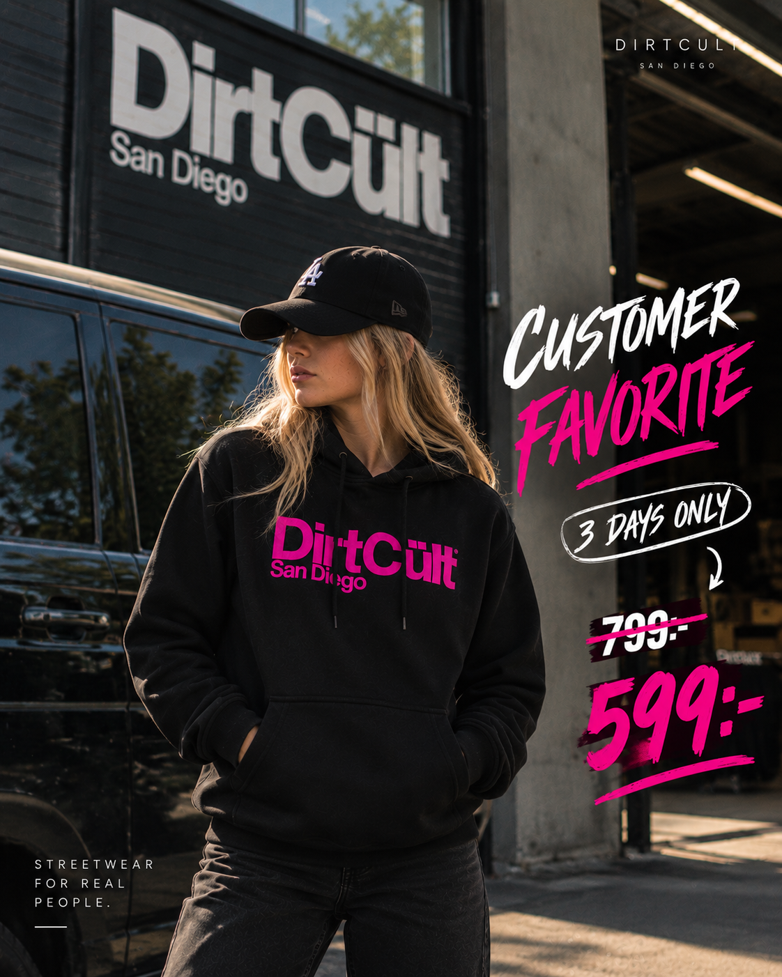 DIRTCULT HOODIE GIRLS PINK 